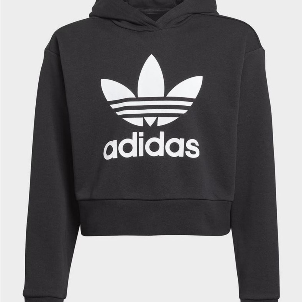 Adidas Charcoal Hoodie with White Trefoil